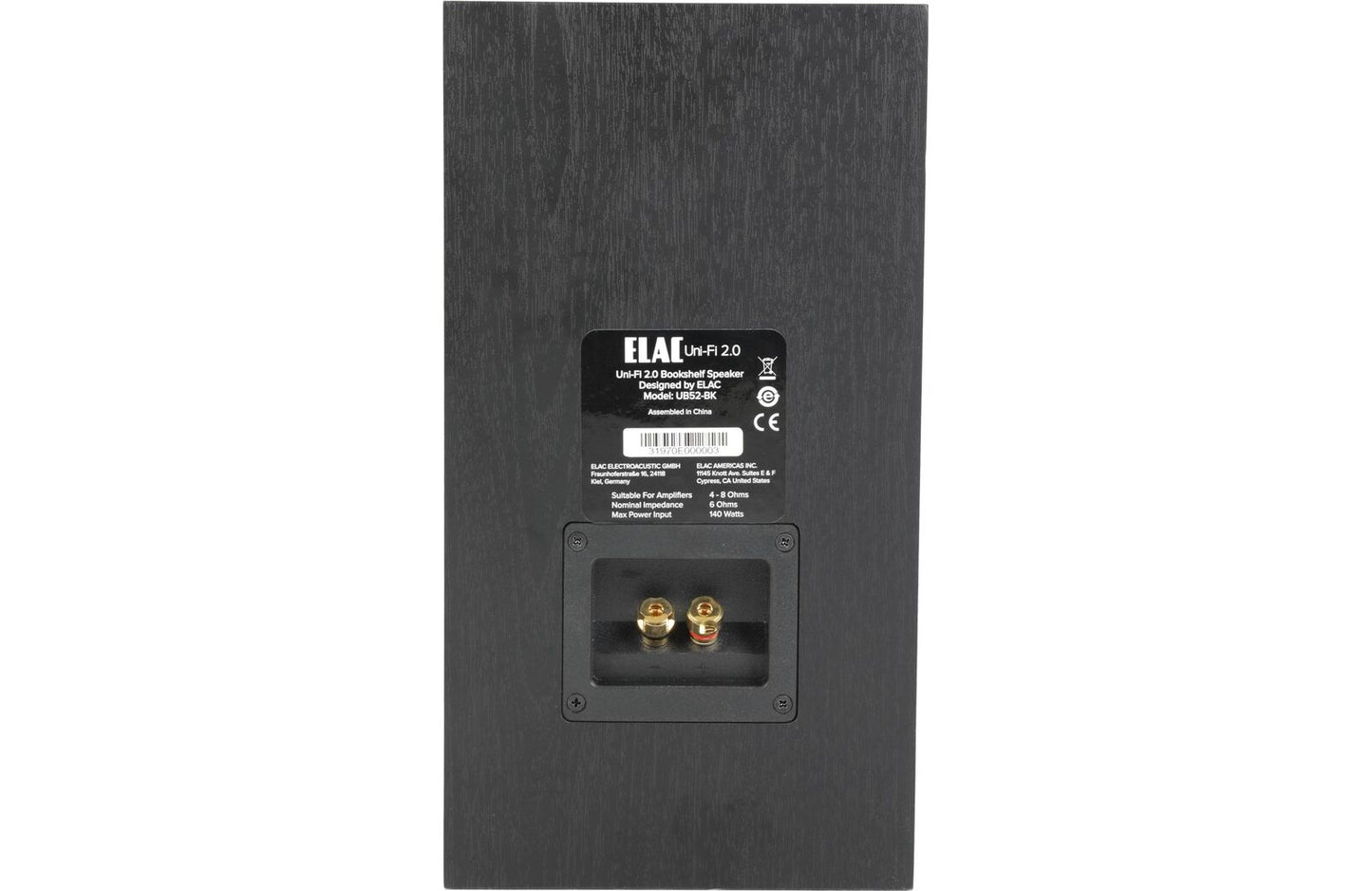 ELAC Uni-Fi 2.0 UB52 Bookshelf Speakers (Pair), Black (UB52-BK)