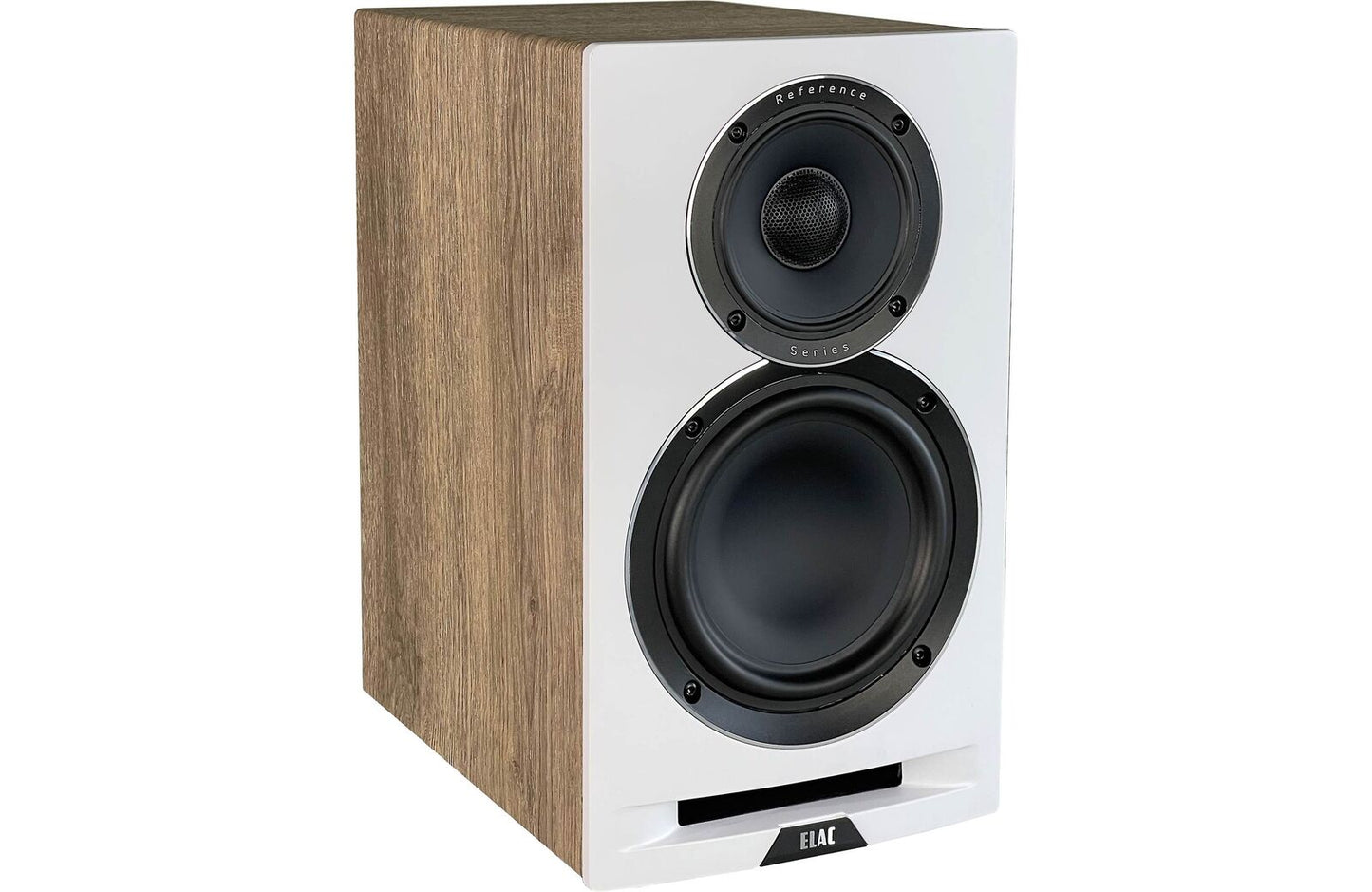 ELAC UBR62-W 6-1/2” Uni-Fi Reference Bookshelf Speakers - White with Oak (Pair)