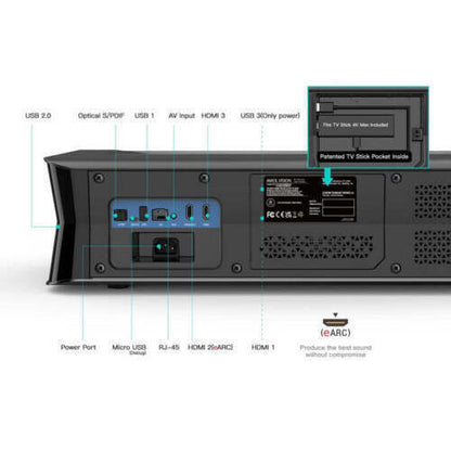 AWOL Vision LTV-3000 PRO 4K 3D Triple Laser Projector 3000 Lumen