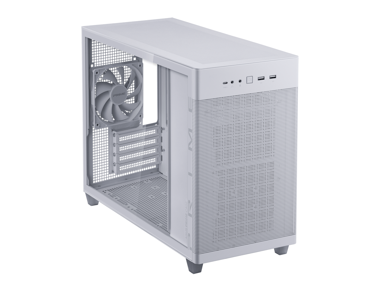 ASUS Prime AP201 White MicroATX Tempered Glass Edition Supports Graphics Cards