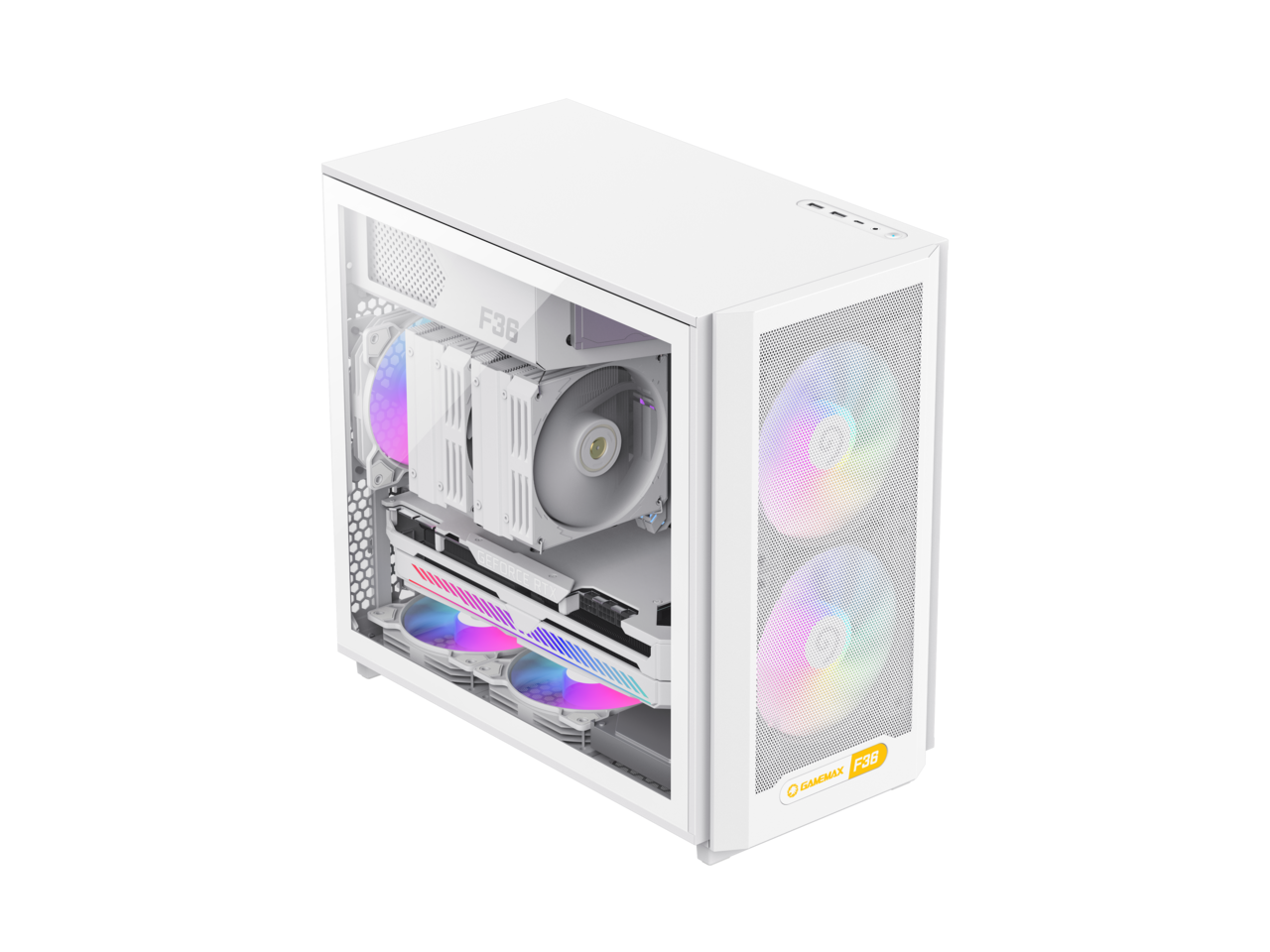 GAMEMAX F36 WH Micro-ATX Gaming Case-White