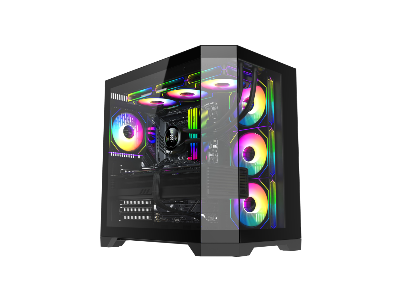 GAMEMAX HYPE-A Black Steel / Tempered Glass ATX,Micro ATX,Mini-ITX Computer Case