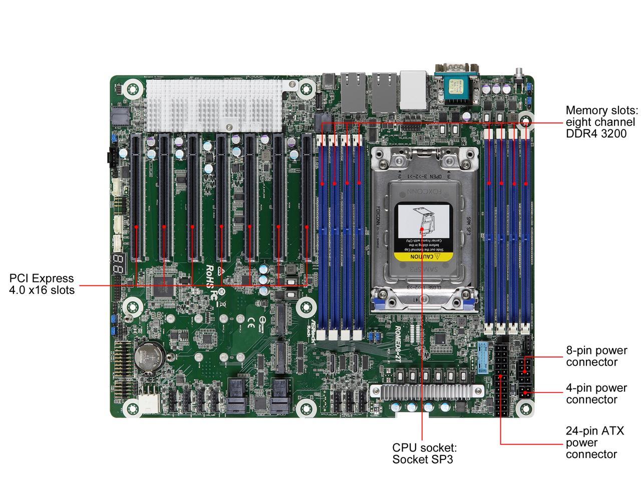 Asrock Rack ROMED8-2T Server Motherboard AMD EPYC 7003 (with AMD 3D V-Cache Tech