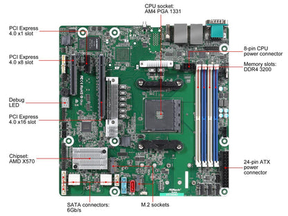 AsRock Rack X570D4U Micro ATX Server Motherboard AM4 PGA 1331 AMD X570