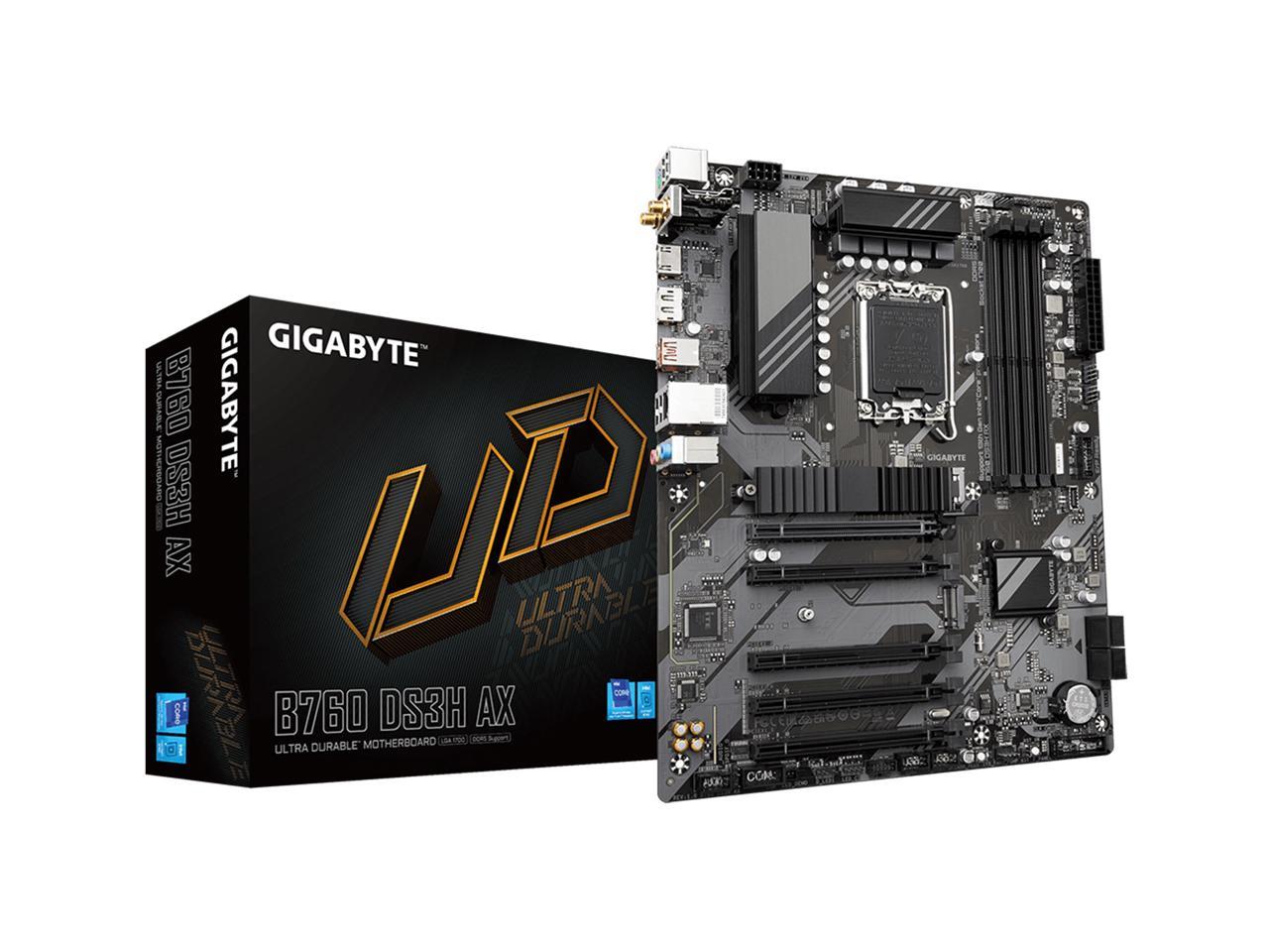 GIGABYTE B760 DS3H AX LGA 1700 Intel B760 ATX Motherboard with DDR5, 2x M.2