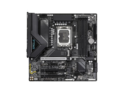 GIGABYTE B860M EAGLE PLUS WIFI6E Intel Core Ultra (Series 2) LGA 1851 Motherboard, mATX, DDR5, 2x M.2, PCIe 5.0, USB-C, WIFI6E, 2.5GbE LAN, EZ-Latch