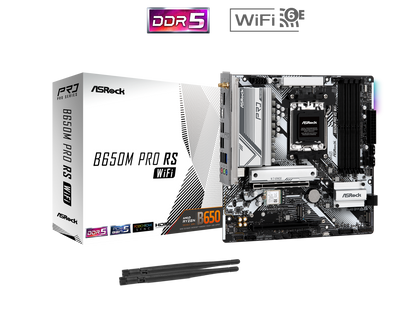 ASRock B650M Pro RS WiFi AM5 AMD B650 SATA 6Gb/s Micro ATX Motherboard