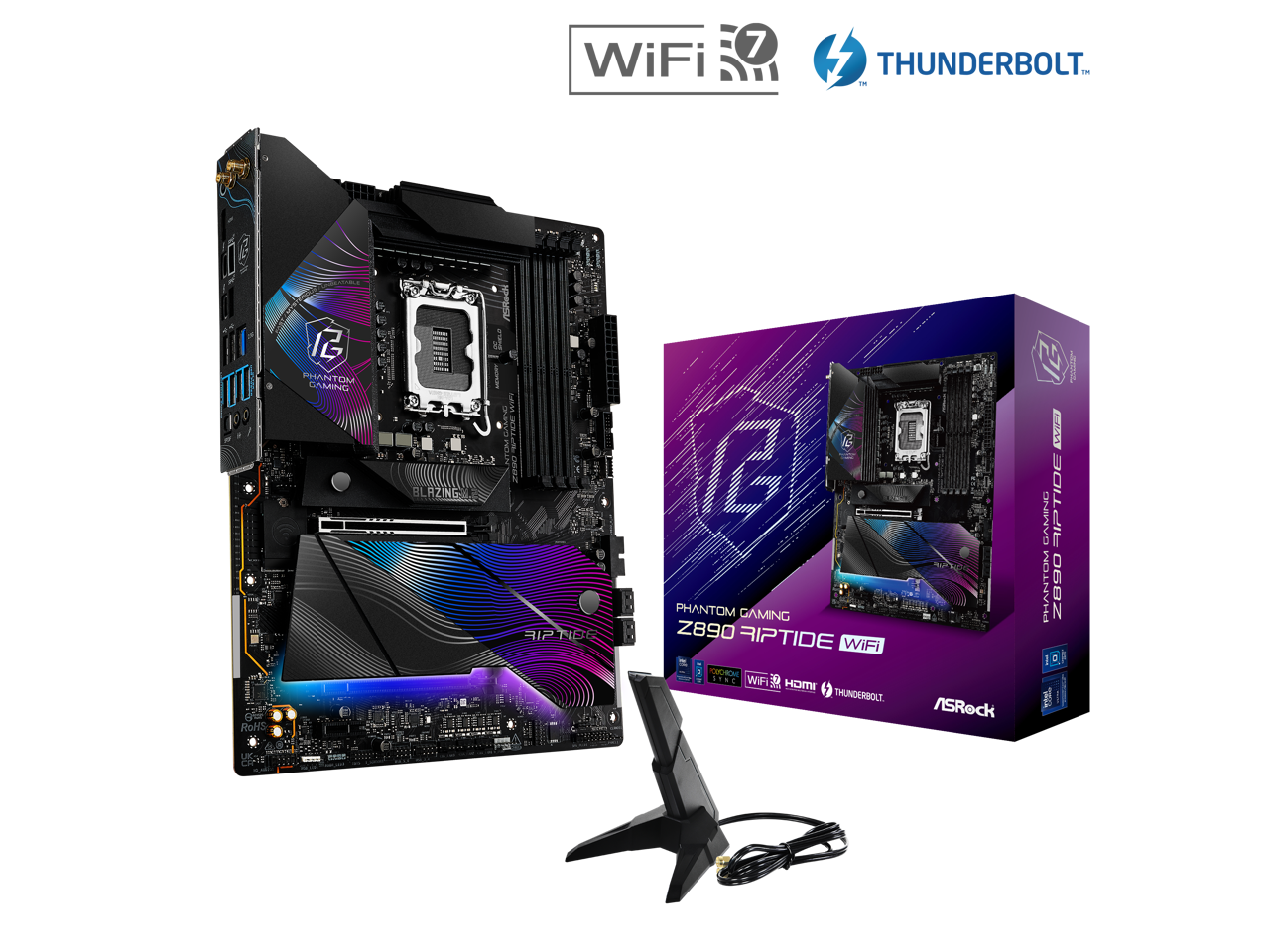 ASRock Z890 Riptide WiFi LGA 1851 Intel Z890 SATA 6Gb/s ATX Motherboard