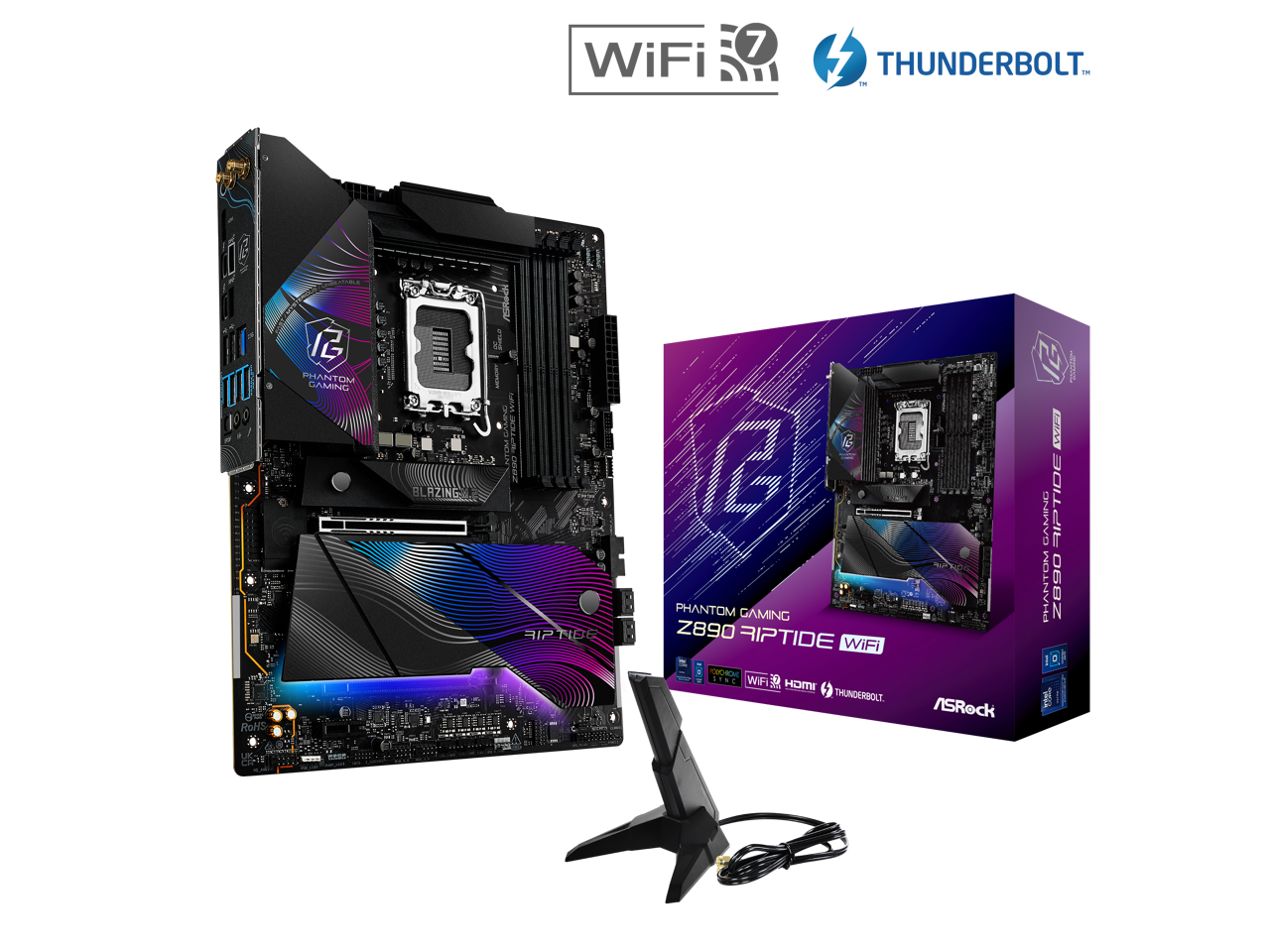 ASRock Z890 Riptide WiFi LGA 1851 Intel Z890 SATA 6Gb/s ATX Motherboard