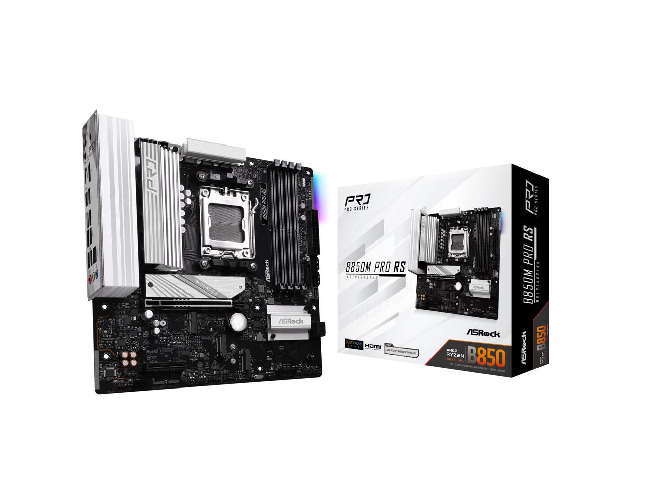 ASRock B850M Pro RS AM5 AMD B850 SATA 6Gb/s Micro ATX Motherboard