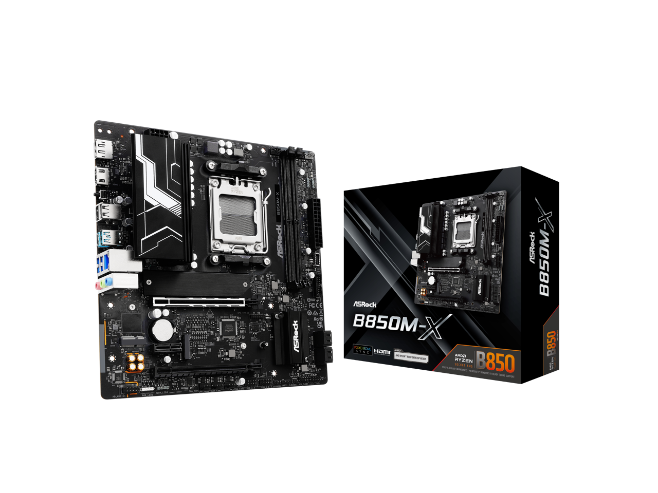 ASRock B850M-X AM5 AMD B850 SATA 6Gb/s Micro ATX Motherboard