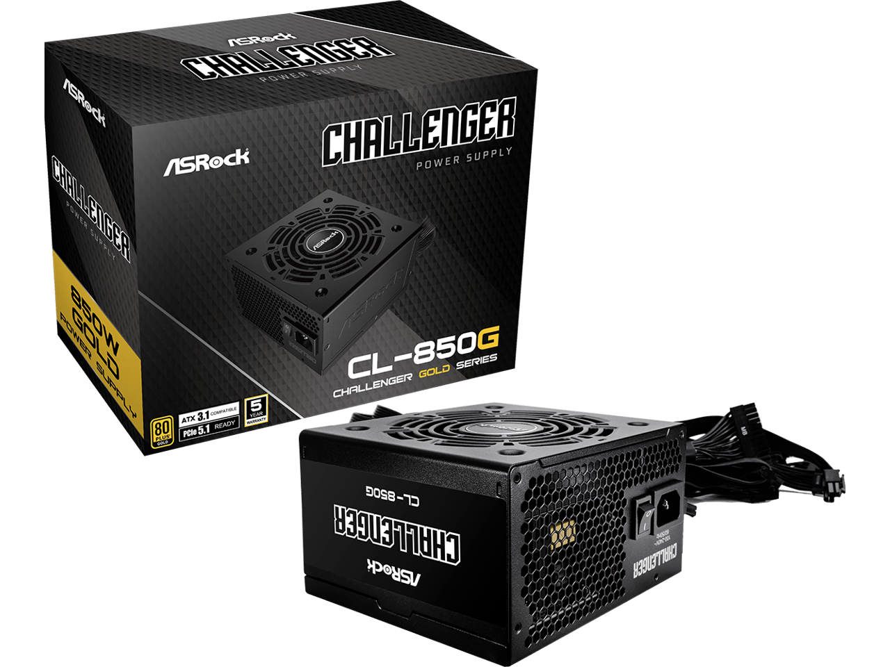 ASRock PG-1300G 1300 W ATX3.1 & PCIe5.1 80 PLUS GOLD Certified Full Modular Power Supply