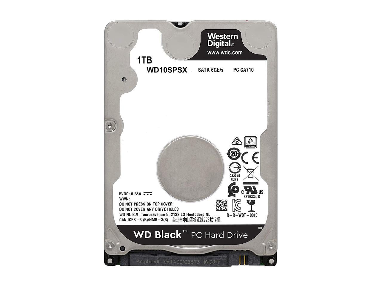 WD Black 1TB Hard Drive - 7200 RPM SATA 6Gb/s 64MB Cache 2.5 Inch