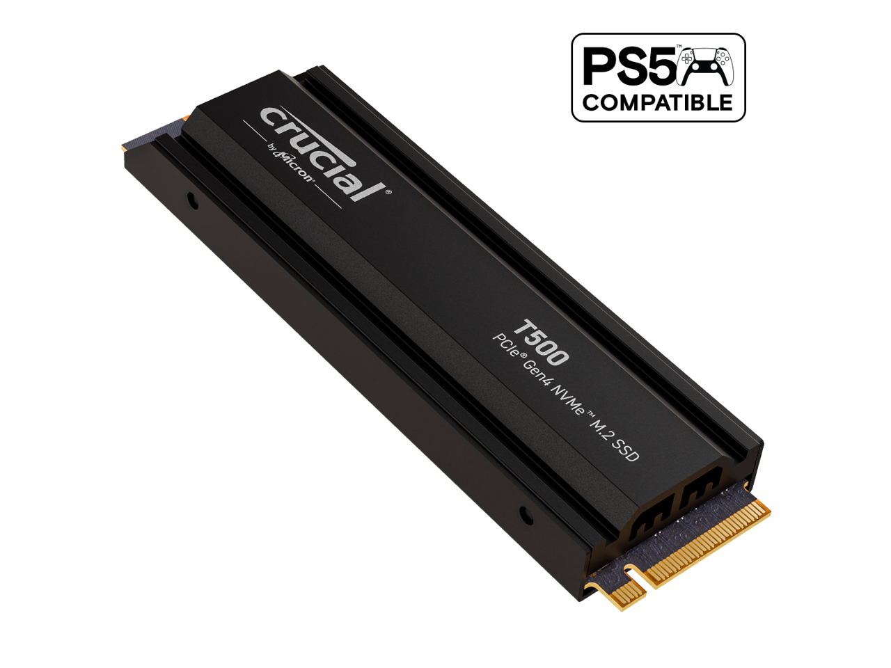 Crucial T500 1TB Gen4 NVMe M.2 Internal Gaming SSD with Heatsink