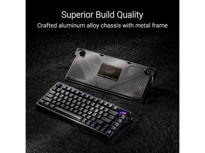 ASUS ROG Azoth Extreme 75 Custom Gaming Keyboard, Aluminum Chassis, Carbon Fiber