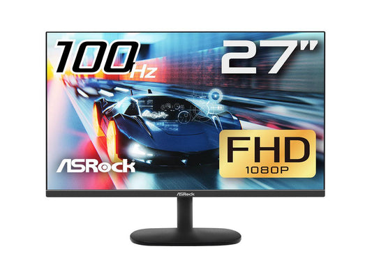 ASRock 27" 100Hz (Max.) IPS FHD Gaming Monitor 1ms (MPRT), 4ms (GTG) FreeSync