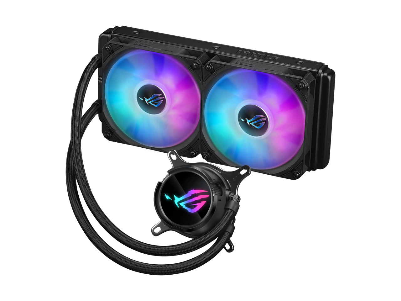 ASUS ROG Strix LC III 240 ARGB all-in-one CPU liquid cooler with 360° rotatable