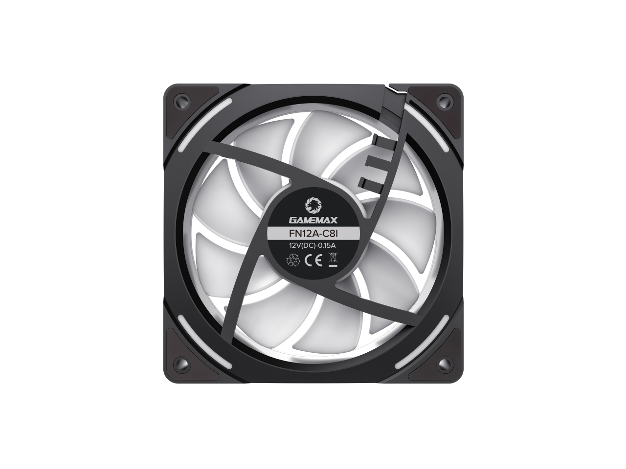 GAMEMAX FN12A-C8I, 120mm Black frame ARGB Fan - High-Performance Cooling Fan for