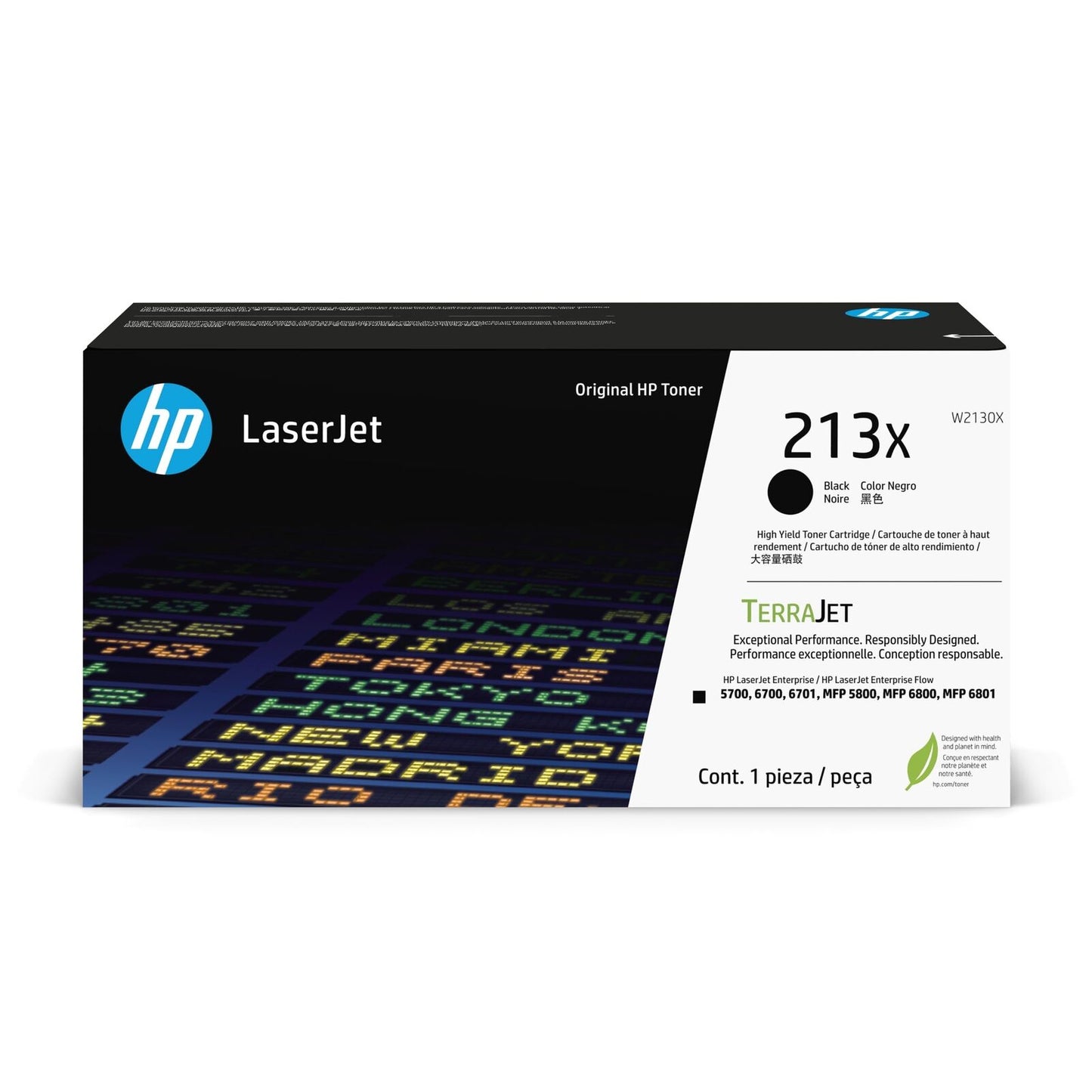 HP 213X TerraJet High Yield LaserJet Toner Cartridge - Black  W2130X