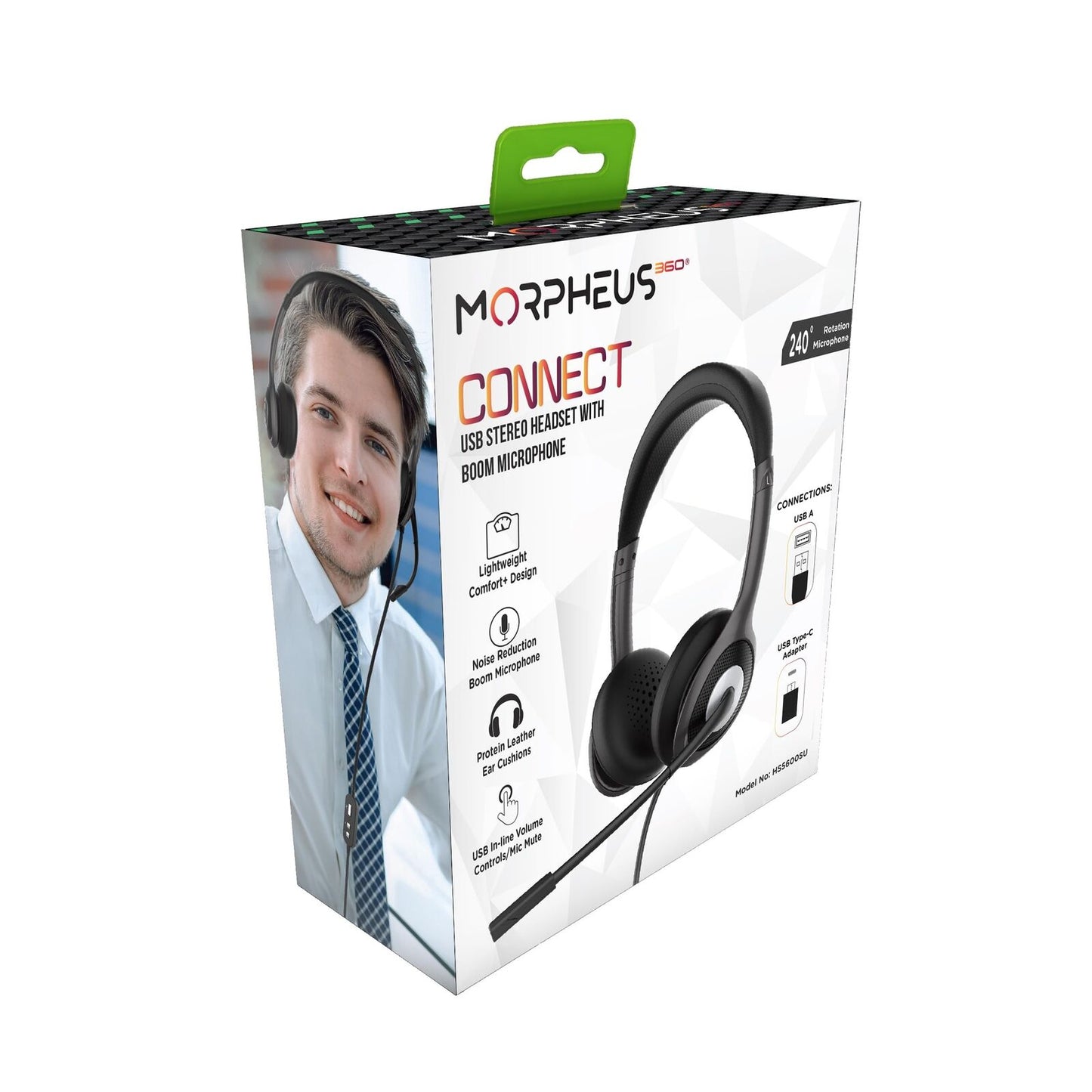 Morpheus 360 Connect USB Stereo Headset with Boom Microphone - Noise Reduction
