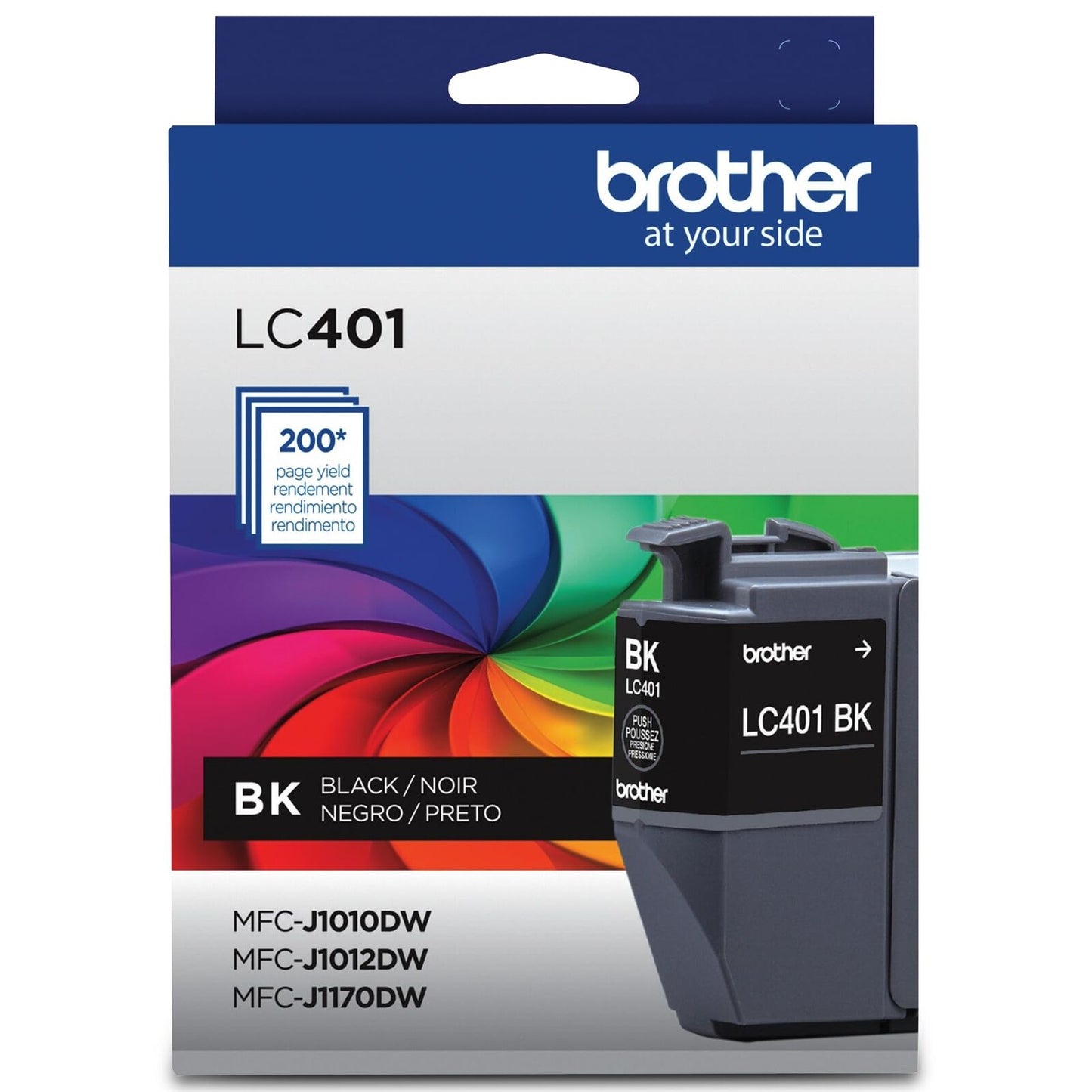 Brother LC401 Black Standard Yield Ink Cartridge Prints Up to 200 Pages