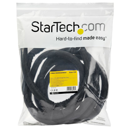 StarTech.com WKSTNCM2 15' / 4.6 m Cable Management Sleeve - Trimmable Fabric -