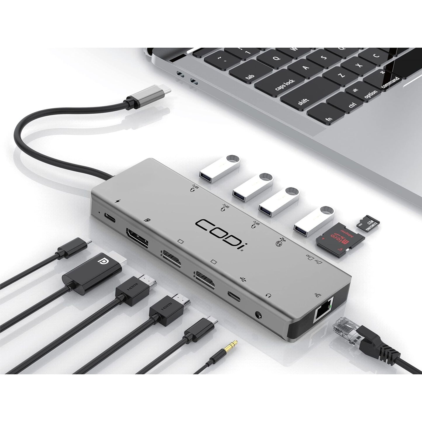 CODi 13-in-1 Multi-Port Adapter - Memory Card Reader - SD, microSD (TransFlash)