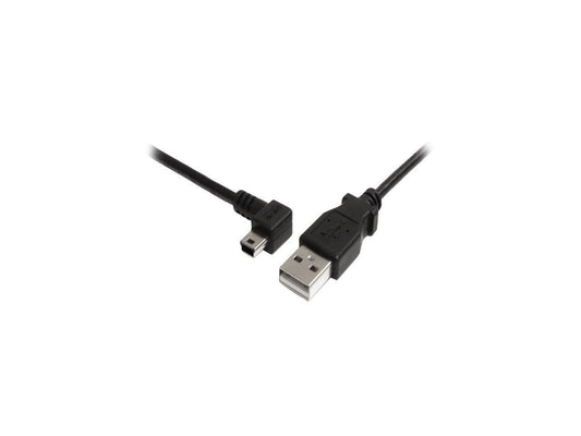 StarTech.com USB2HABM3LA Black Mini USB Cable - A to Left Angle Mini B