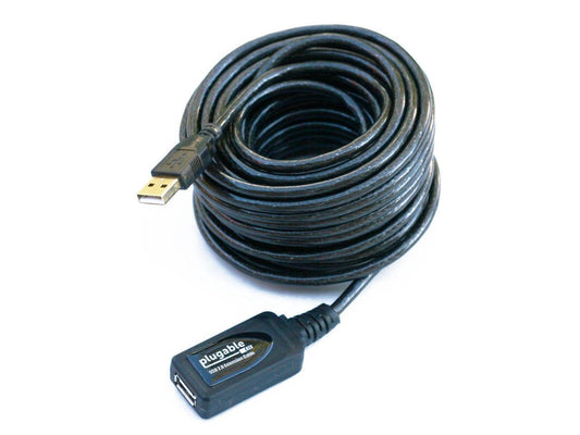Plugable 10 Meter (32 Foot) USB 2.0 Active Extension Cable Type A Male to A