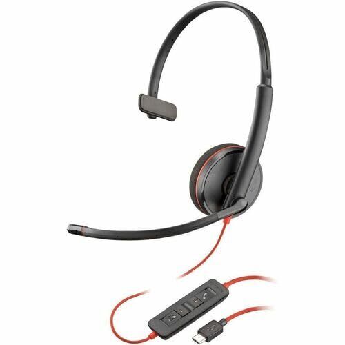 Poly Blackwire 3210 Headset - Mono - USB Type C - Wired - 32 Ohm - 20 Hz - 20