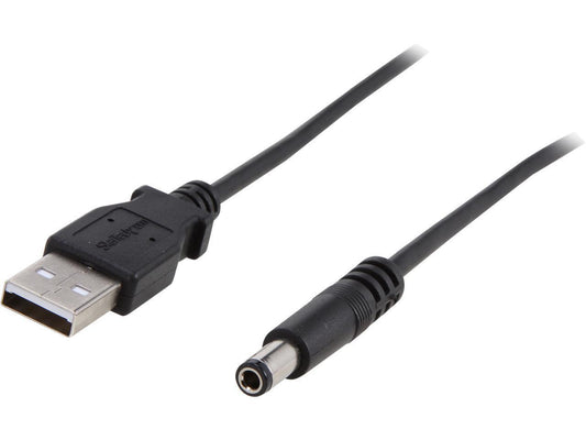 StarTech.com USB2TYPEN1M Black USB to Type N Barrel 5V DC Power Cable - USB A to