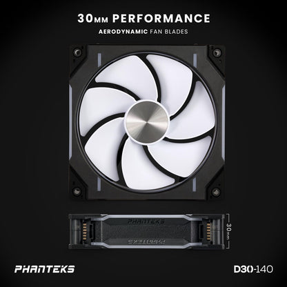 Phanteks D30-140 DRGB PWM Fan, Reverse Airflow Model, Premium D-RGB Performance