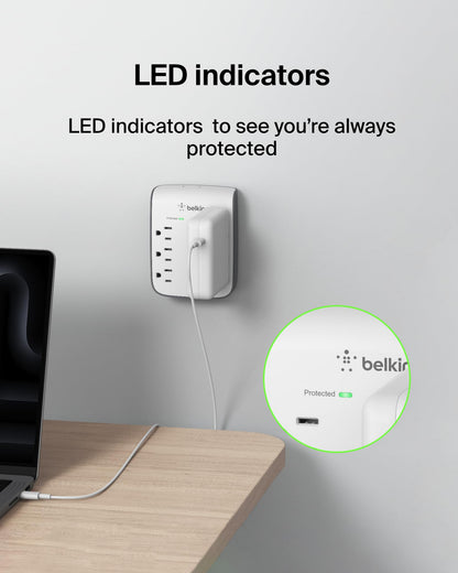 BELKIN BSV602tt Wall Mount 900 joule Surge Suppressor