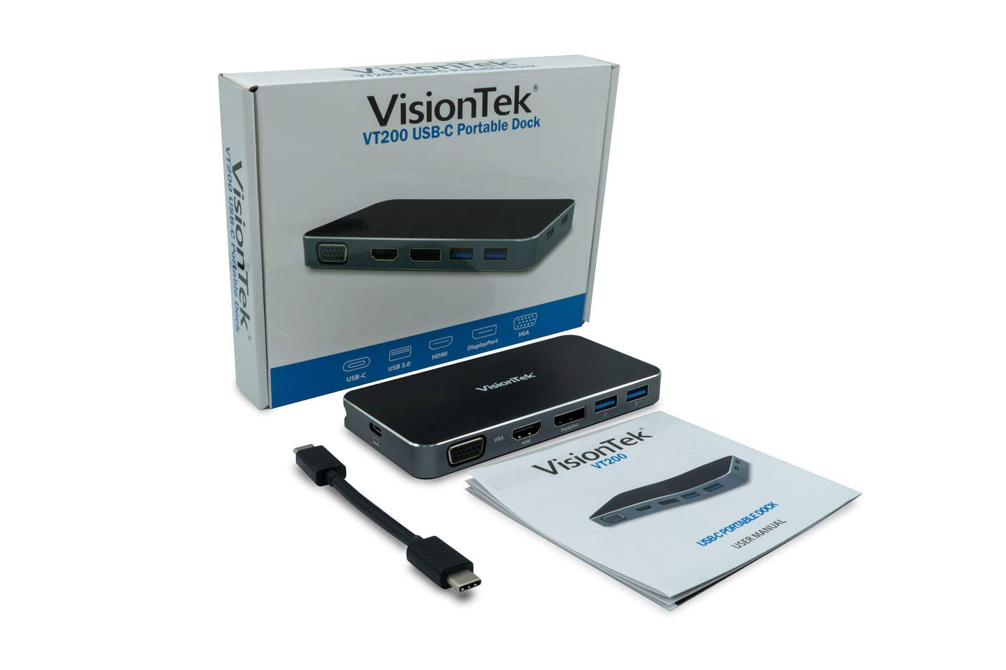 VisionTek USB C Portable Dock - for Notebook/Desktop PC - 100 W - USB Type C - 5