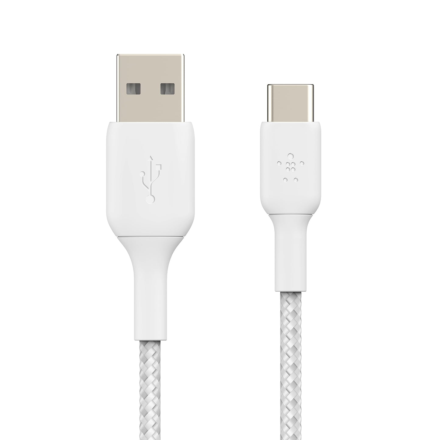 Belkin Braided USB-C to USB-A Cable (2m / 6.6ft, White) CAB002BT2MWH