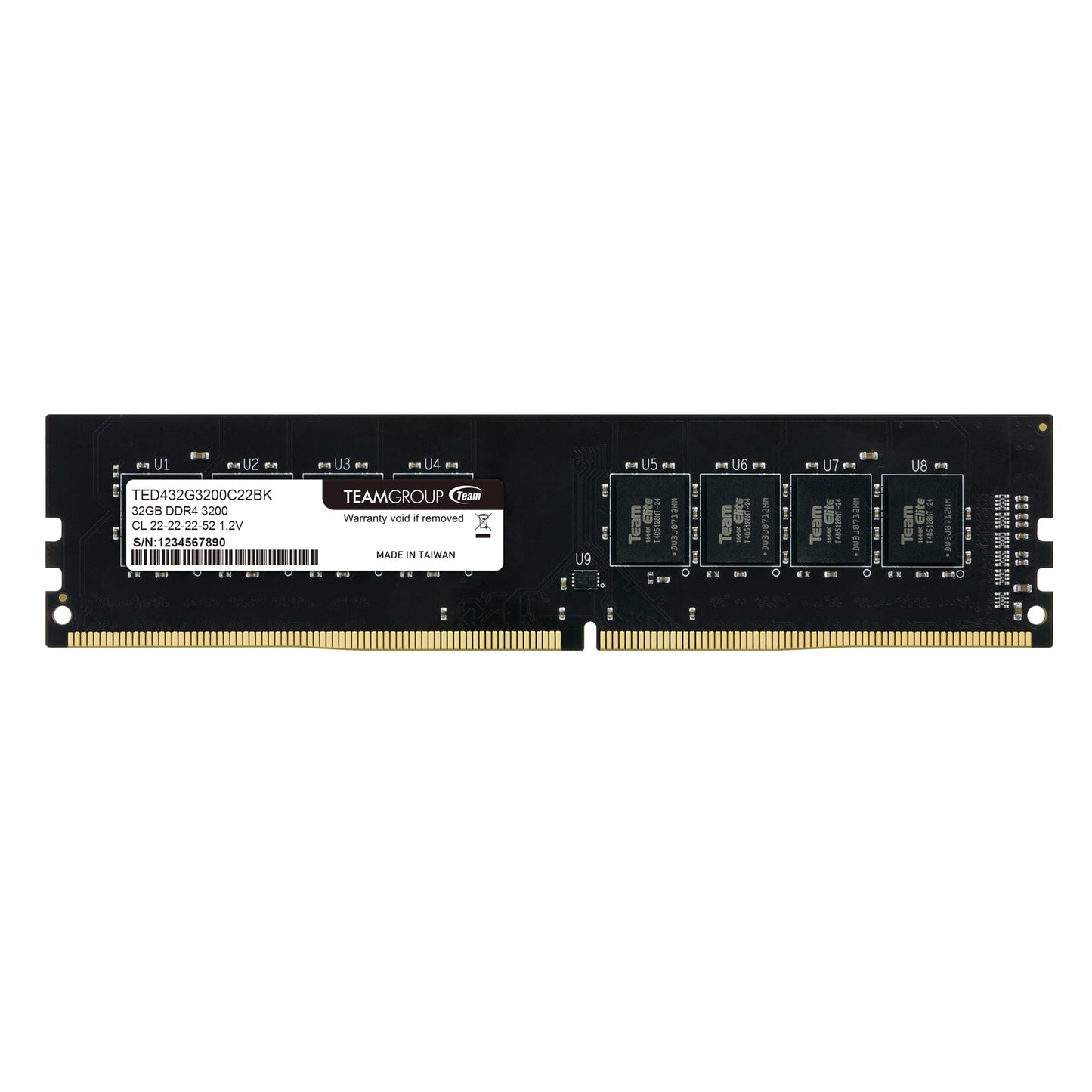 Team Elite 32GB DDR4 3200 (PC4 25600) Desktop Memory Model TED432G3200C2201