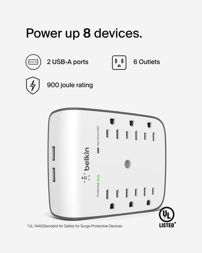 BELKIN BSV602tt Wall Mount 900 joule Surge Suppressor