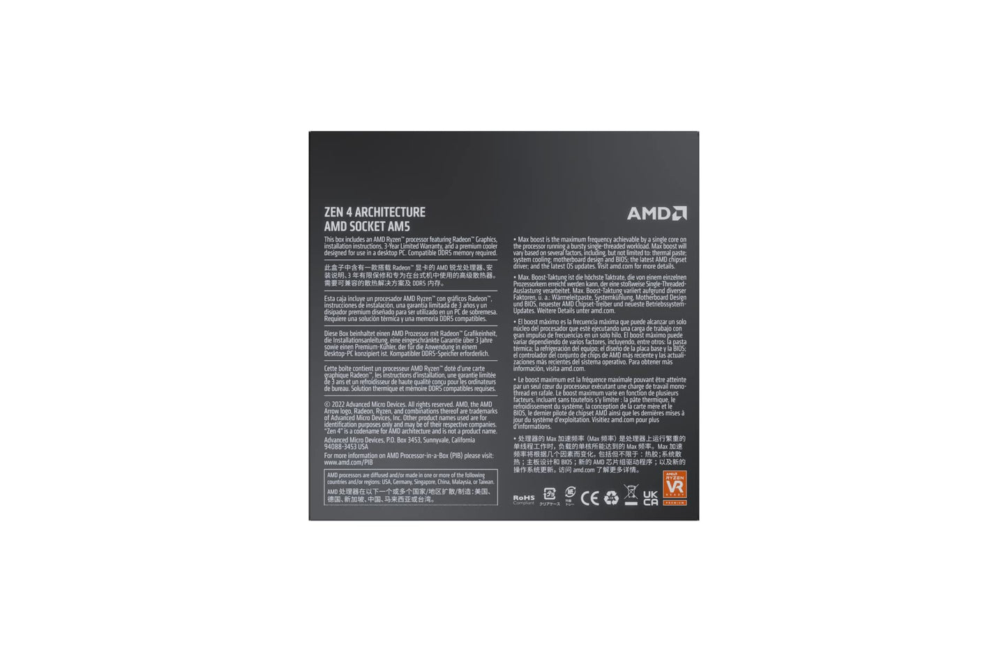 AMD Ryzen 9 7900 - Ryzen 9 7000 Series 12-Core 3.7 GHz Socket AM5 65W AMD Radeon