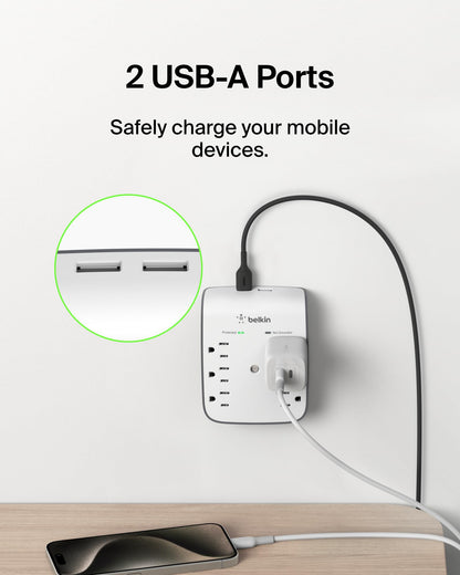 BELKIN BSV602tt Wall Mount 900 joule Surge Suppressor