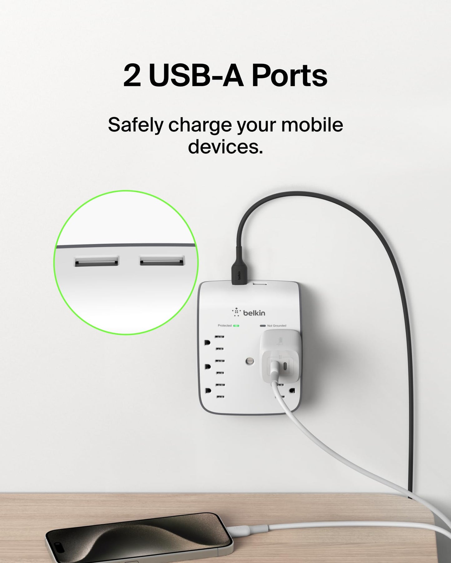 BELKIN BSV602tt Wall Mount 900 joule Surge Suppressor