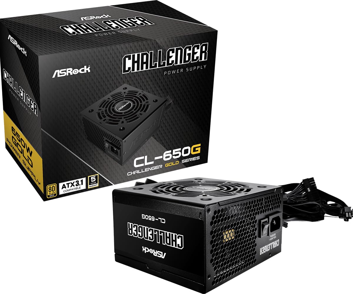 ASRock CL-650G 650 W ATX3.1 80 PLUS GOLD Certified Non-Modular Power Supply