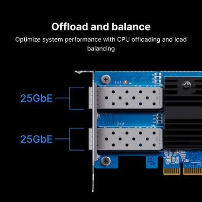 Synology E25G30-F2 Dual-Port 25GbE SFP28 PCIe 3.0 Network Interface Card