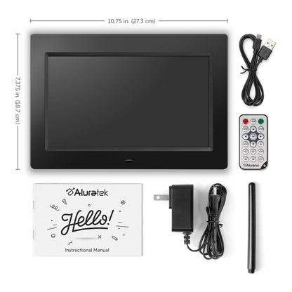 Aluratek ADMPF310F 10" 1024 x 600 Digital Photo Frame