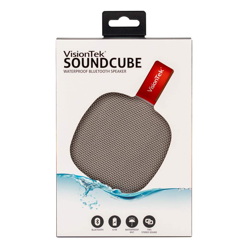 Visiontek Sound Cube Portable Bluetooth Speaker System - Gray