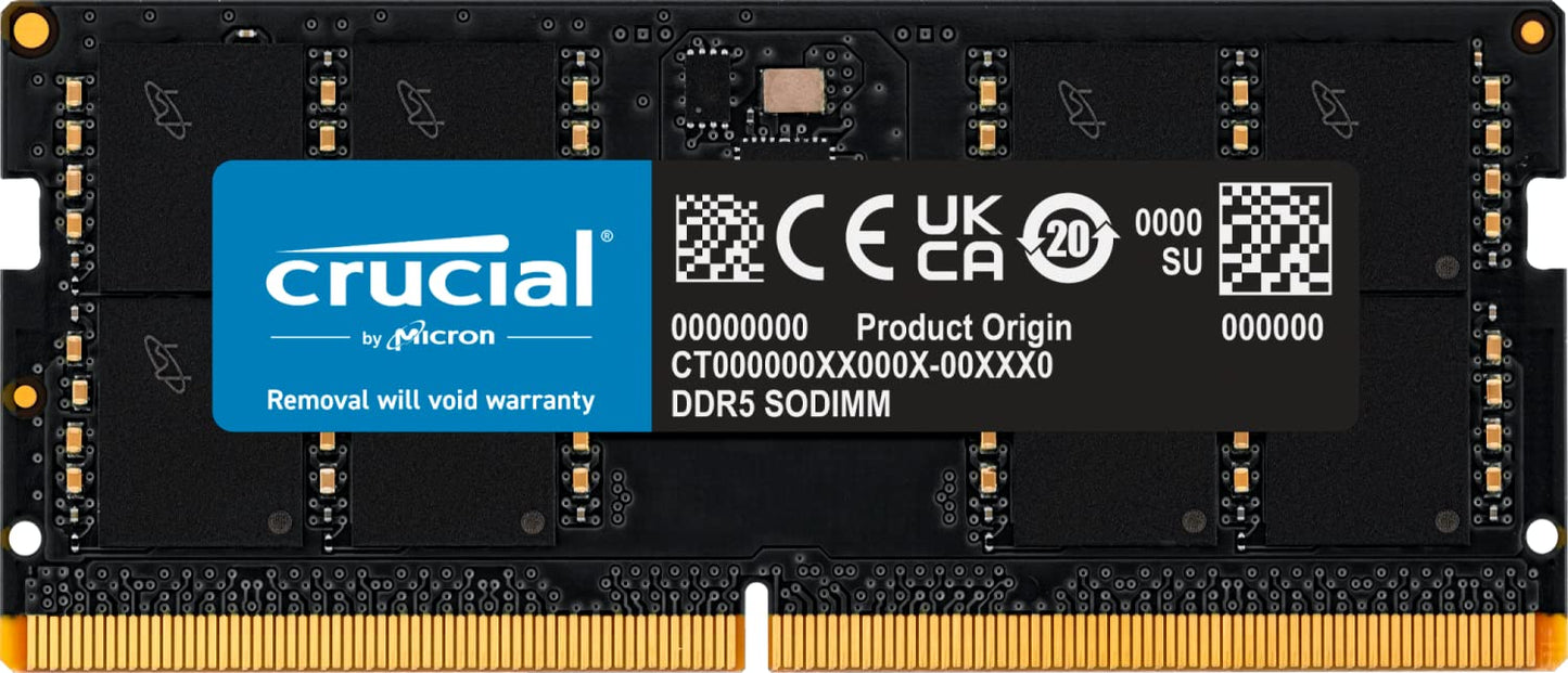 Crucial 32GB 262-Pin DDR5 SO-DIMM DDR5 5200 Laptop Memory Model CT32G52C42S5