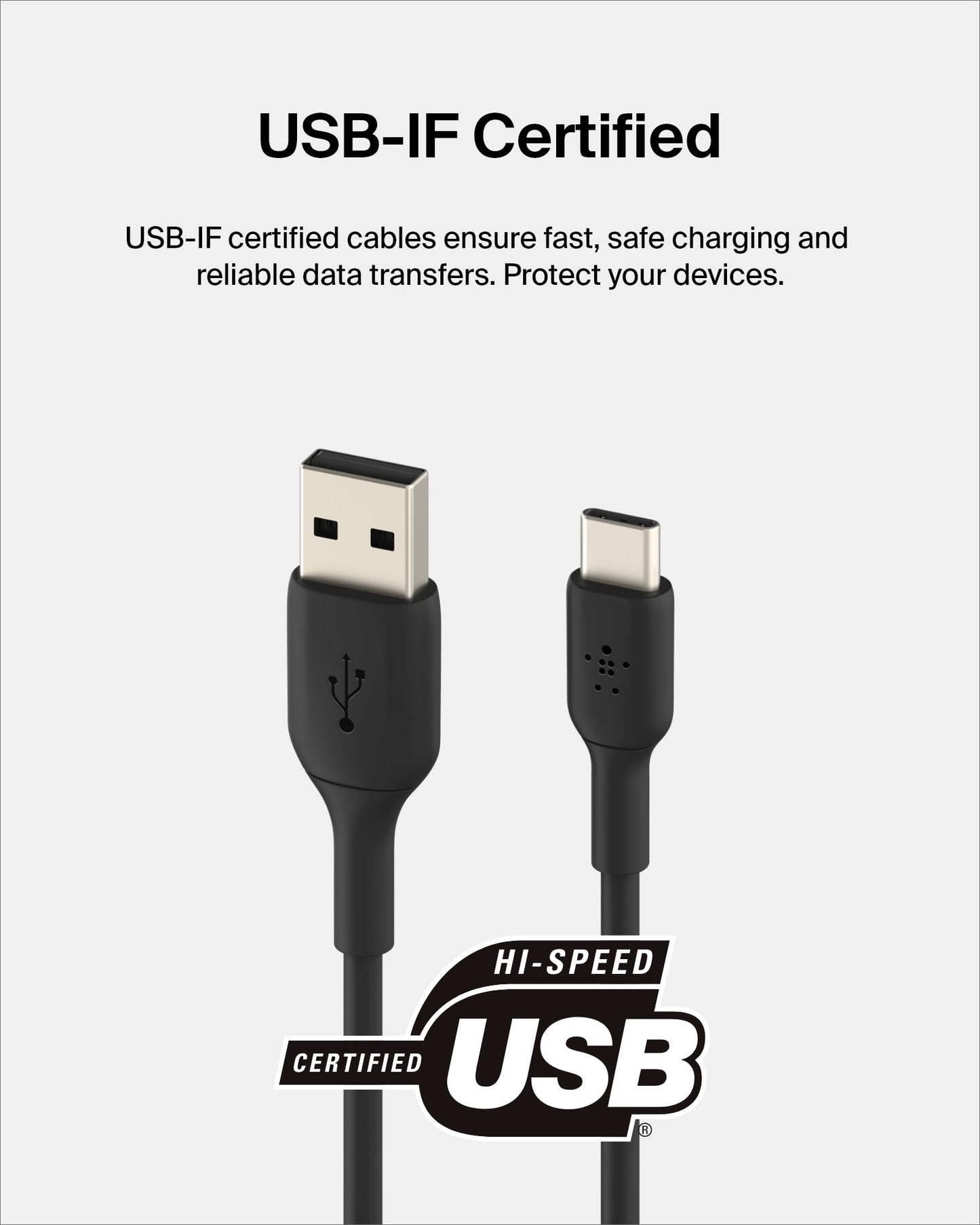 Belkin CAB001bt3MBK 9.8ft Black Boost Charge USB-C to USB Cable, USB Type-C