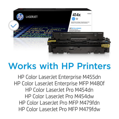 HP 414X High Yield LaserJet Toner Cartridge - Cyan