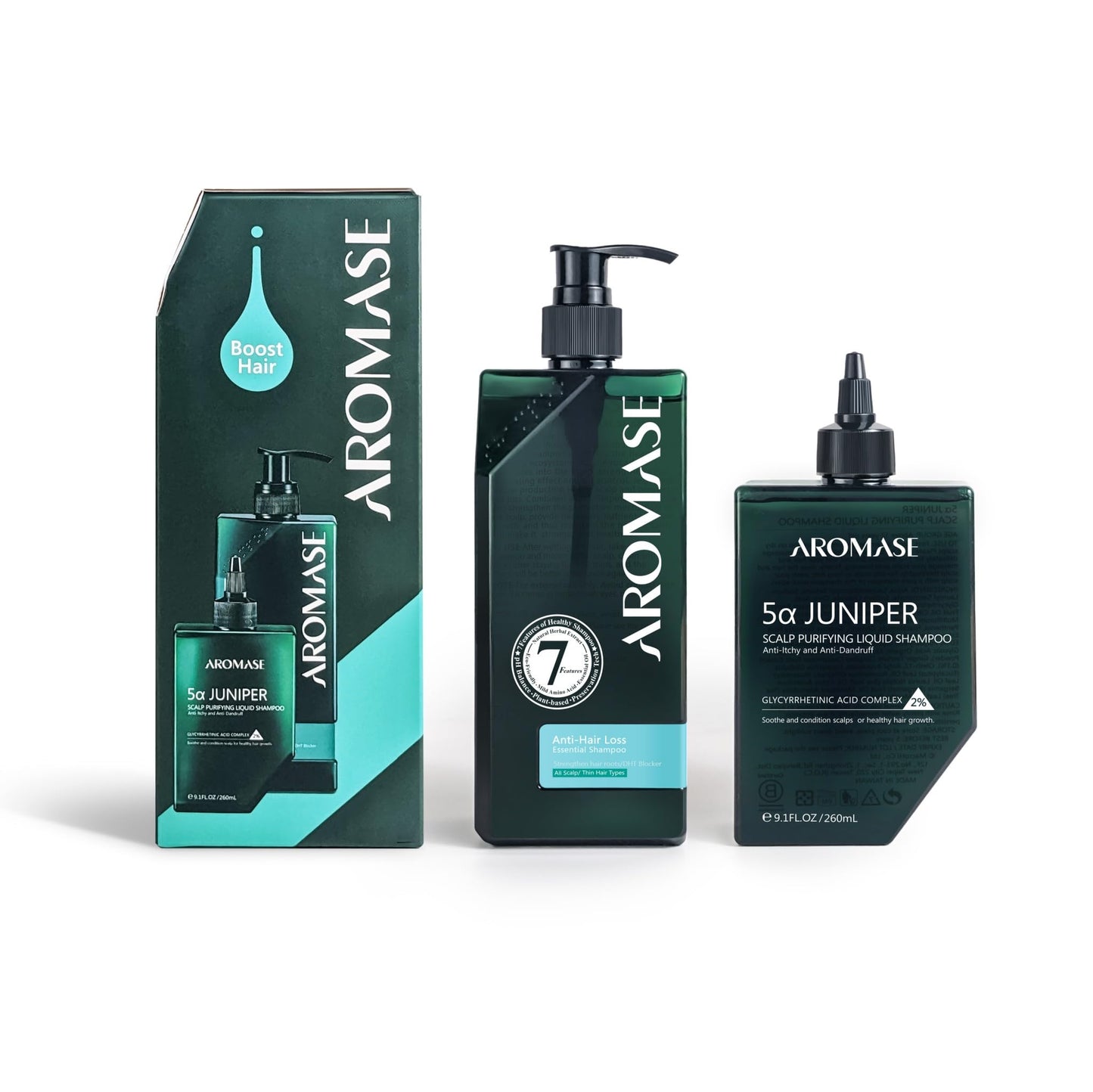 AROMASE Volumizing Shampoo Kit (Scalp Purifying Liquid Shampoo 260ml + Anti-hair