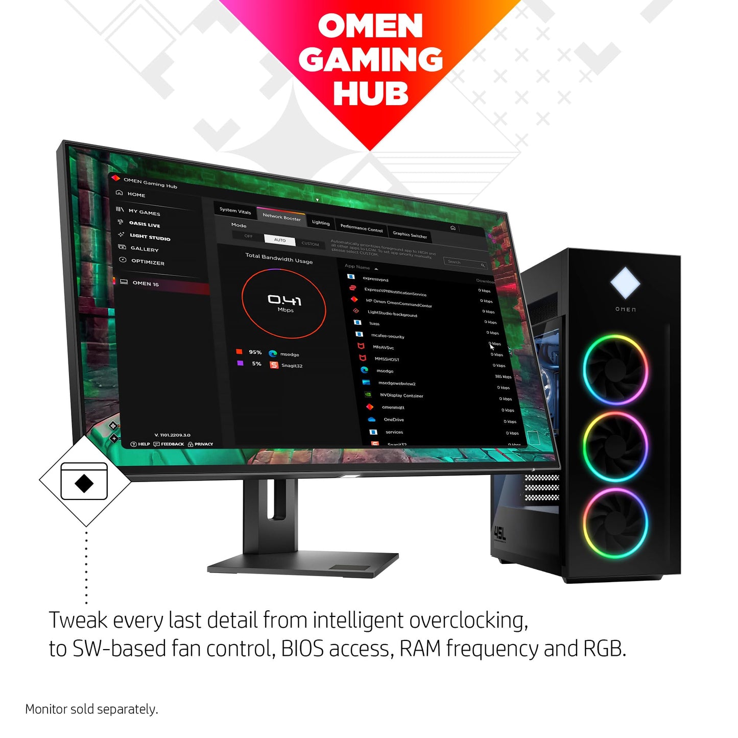 HP Omen Gaming Desktop - Windows 11 - Intel i7 14700K - NVIDIA GeForce 4070 Ti