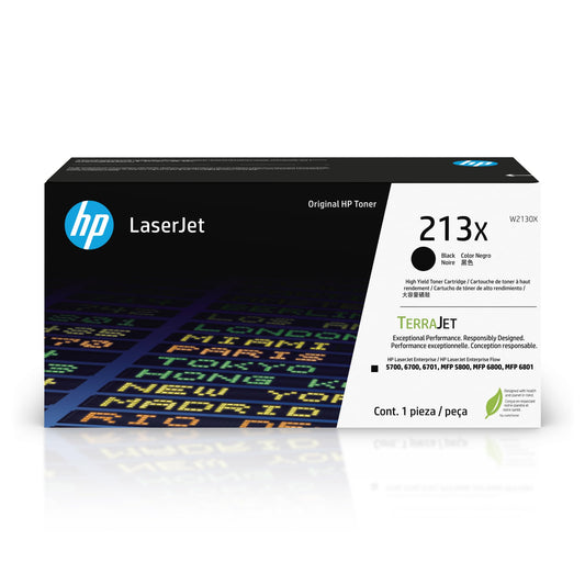 HP 213X TerraJet High Yield LaserJet Toner Cartridge - Black  W2130X